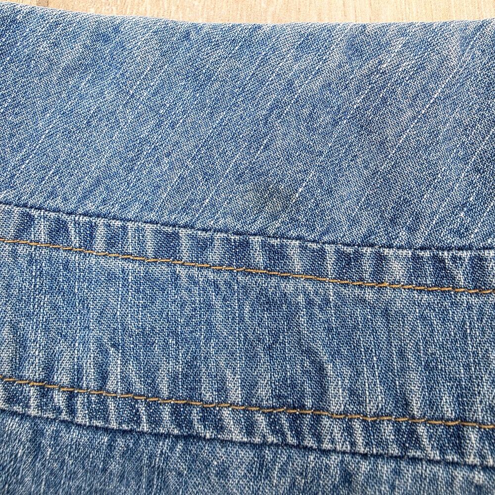 Y2K Denim Mini Skirt Womens Small Zip Front Cargo Pockets 90s Blue Jean - Picture 9 of 11